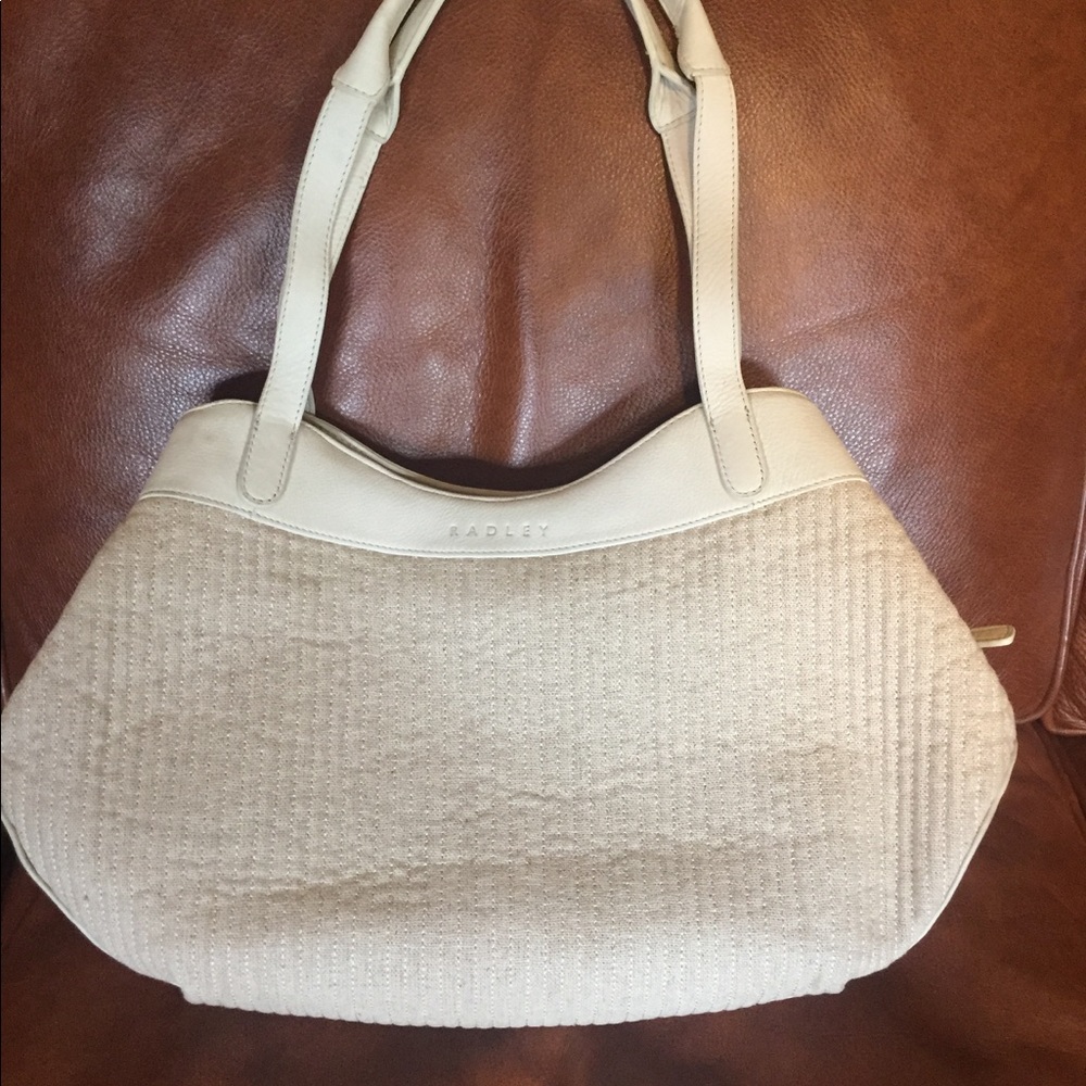 Radley London large hobo bag purse bone natural